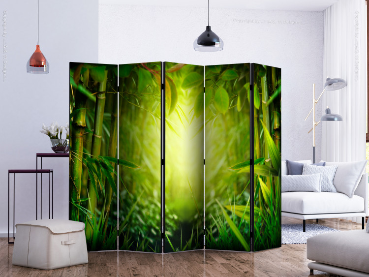 Folding Screen Forest Fairy II - green landscape of bamboo forest with bright light 133993 additionalImage 2