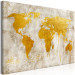 Canvas Art Print Golden Continents (1-piece) Wide - world map in retro style 134393 additionalThumb 2