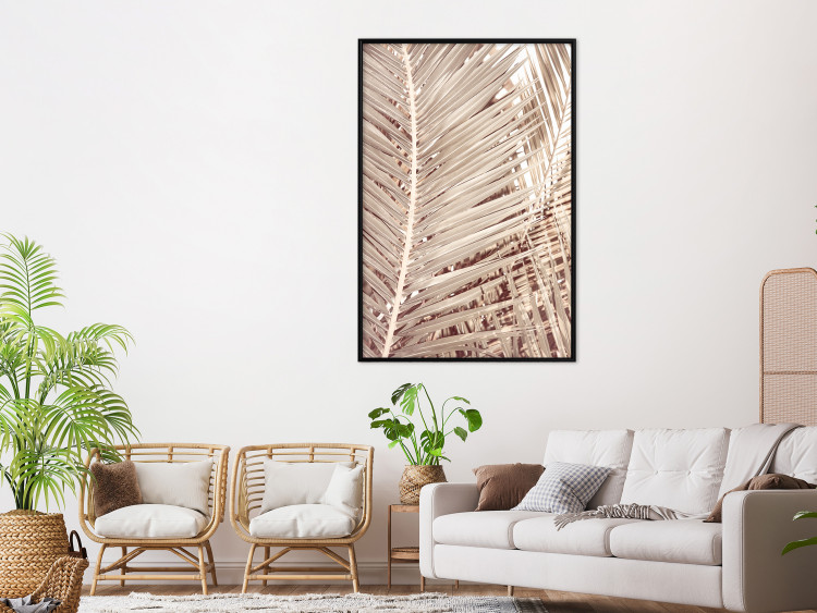 Wall Poster Beige Palm - composition of tropical palm leaves in golden hue 135293 additionalImage 8