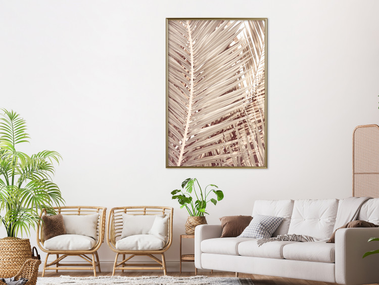 Wall Poster Beige Palm - composition of tropical palm leaves in golden hue 135293 additionalImage 10