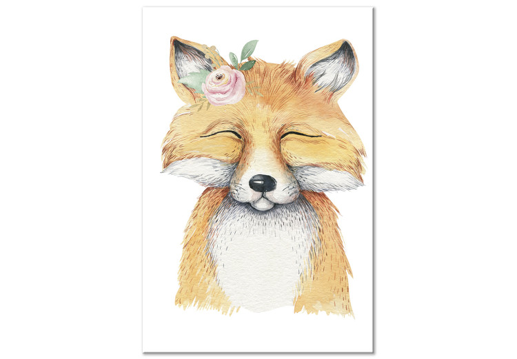 Canvas Smiling fox - colorful illustration inspired by fairy tales 135693