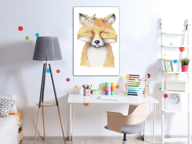 Canvas Smiling fox - colorful illustration inspired by fairy tales 135693 additionalImage 3