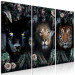 Canvas Print Wild Cats (3-piece) - exotic animals in dense jungle 138593 additionalThumb 2