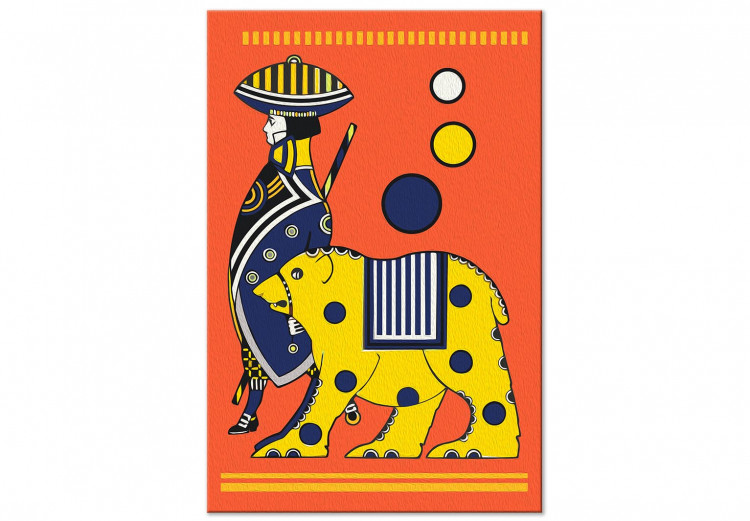Paint by Number Kit Yellow Giant - Man Leading a Bear in an Asian Style 144093 additionalImage 3