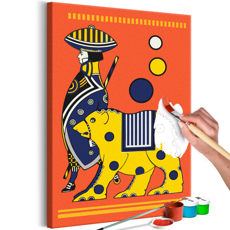 Paint by Number Kit Yellow Giant - Man Leading a Bear in an Asian Style 144093 additionalImage 4