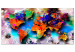 Canvas Colorful Continents (1-piece) - colorful abstract world map 144493