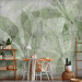 Wall Mural Abstract shadow - interlaced shapes and outline of leaves - green 144693 additionalThumb 4