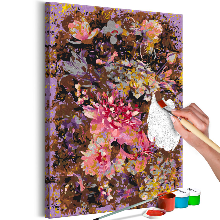 Paint by Number Kit Dry Flowers - A Stately Bouquet in Shades of Pink and Brown, Purple Background 146193 additionalImage 5