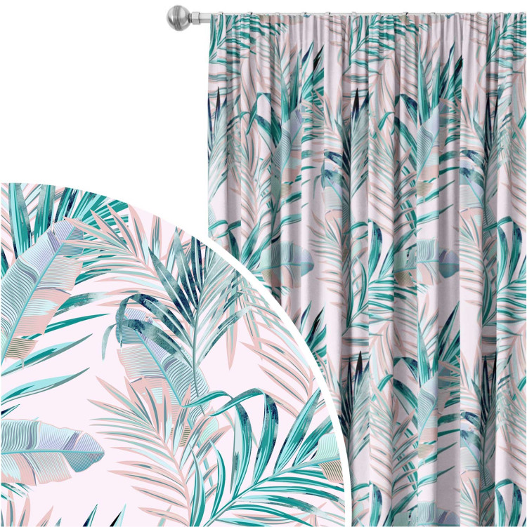 Decorative Curtain Leaves - composition in shades of green and purple 147293