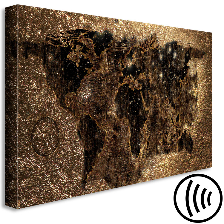 Canvas Exclusive World Map (1-piece) - continents against a golden background 148893 additionalImage 6