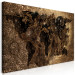 Canvas Exclusive World Map (1-piece) - continents against a golden background 148893 additionalThumb 2