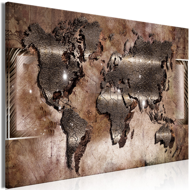 Large canvas print Brown World Map [Large Format] 150693 additionalImage 2