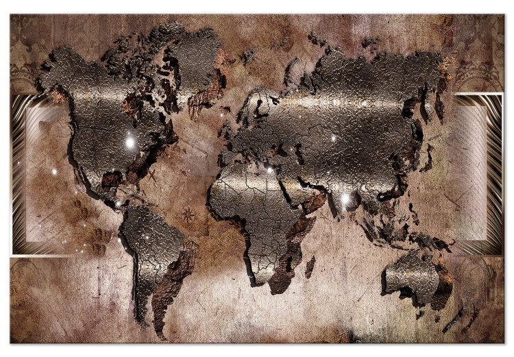 Large canvas print Brown World Map [Large Format] 150693