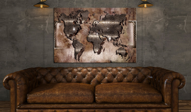 Large canvas print Brown World Map [Large Format] 150693 additionalImage 5
