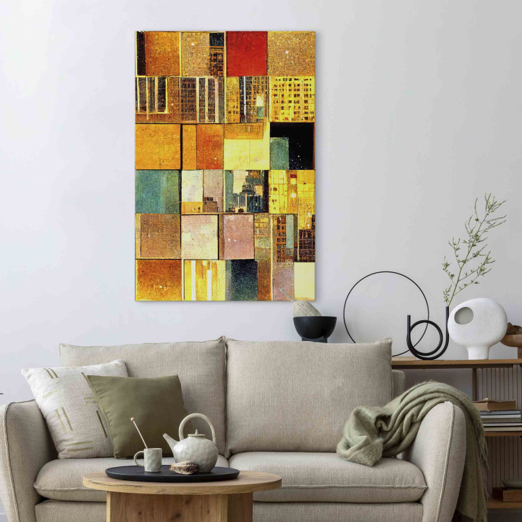 Large canvas print Abstract Squares - A Geometric Composition in Klimt’s Style [Large Format] 151093 additionalImage 5