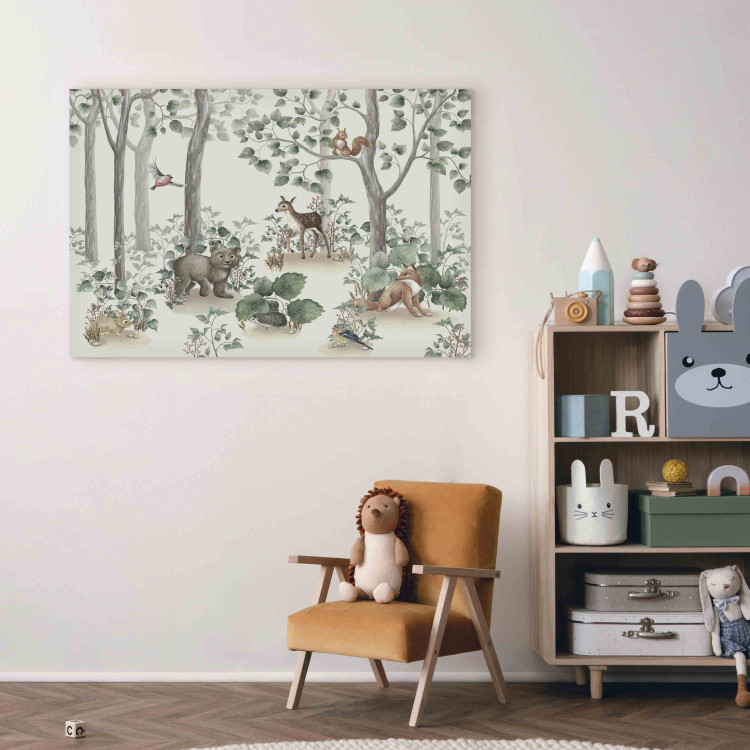 Canvas Art Print Forest Story - A Watercolor Composition for Children With Animals 151193 additionalImage 9