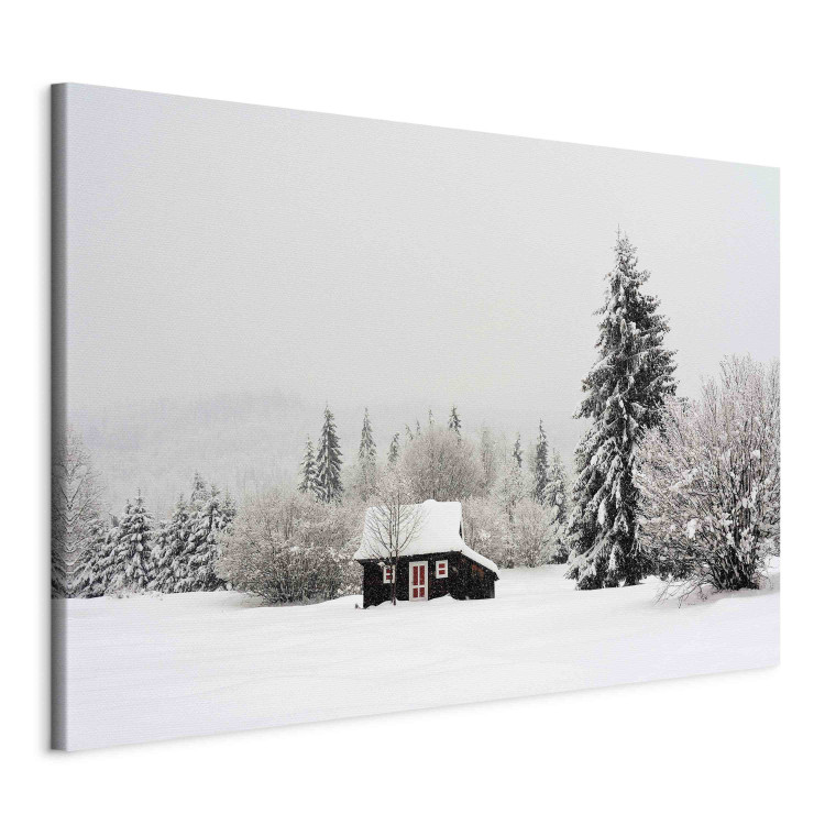 Canvas Winter Shelter - A Small House in a Snow-Covered Forest 151693 additionalImage 2