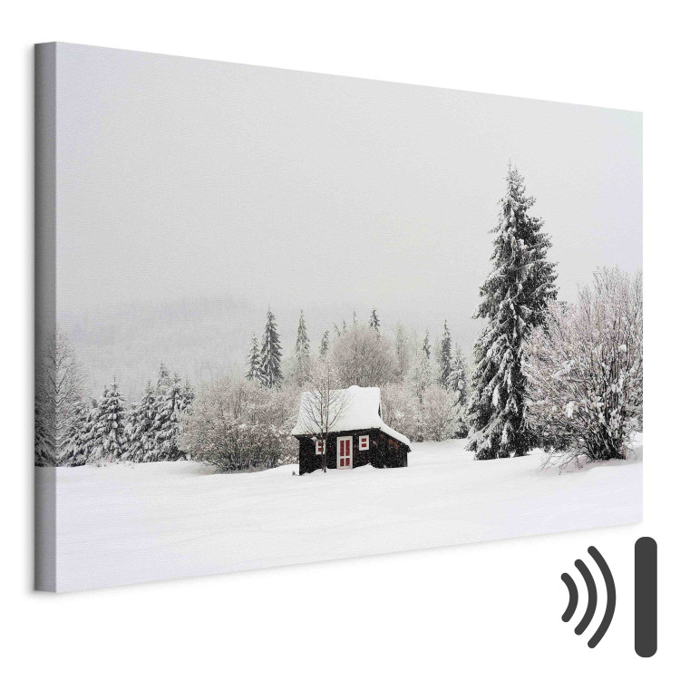 Canvas Winter Shelter - A Small House in a Snow-Covered Forest 151693 additionalImage 8