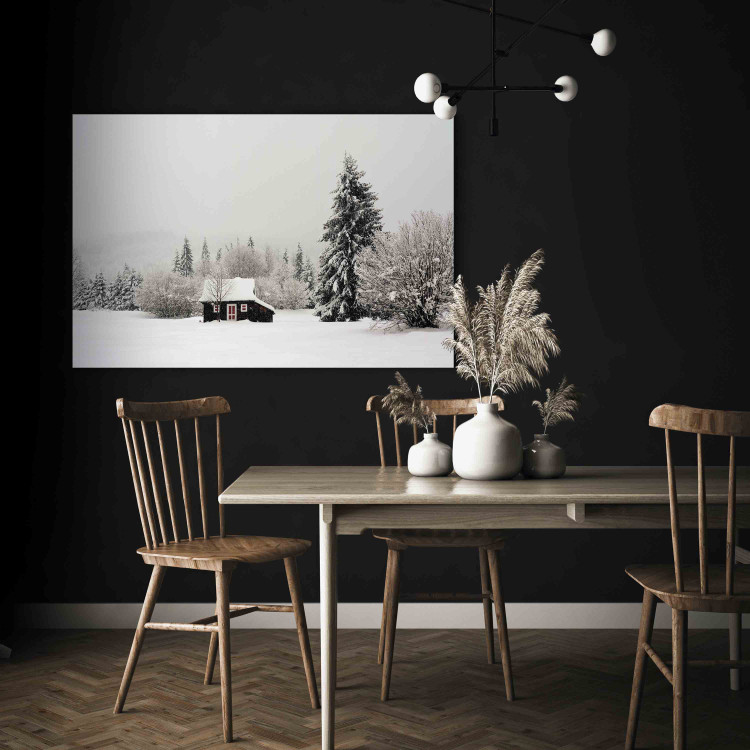 Canvas Winter Shelter - A Small House in a Snow-Covered Forest 151693 additionalImage 5