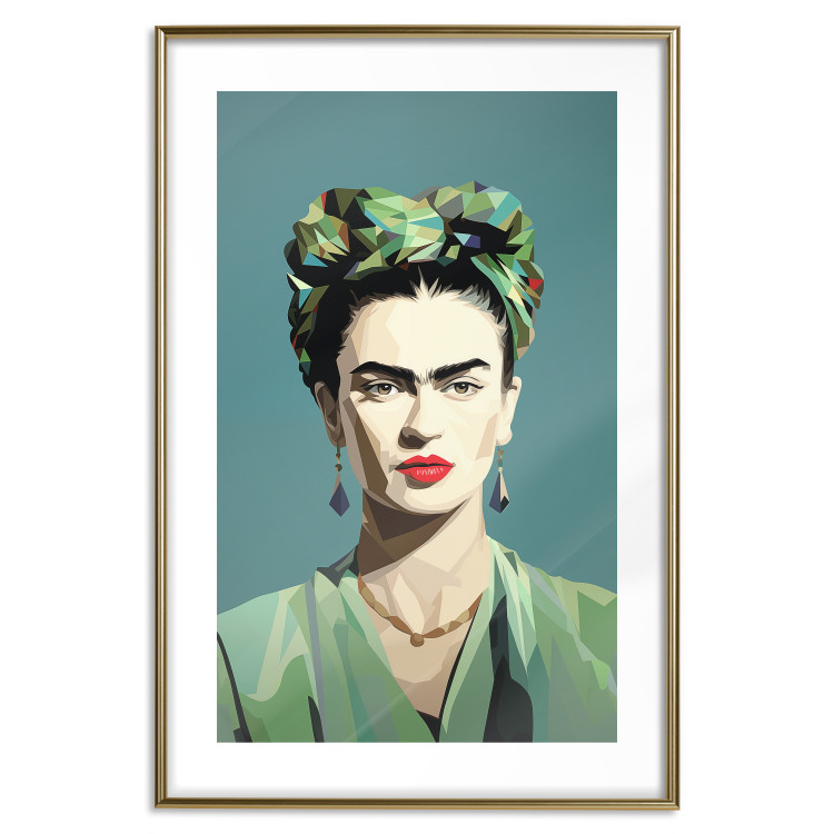 Poster Green Frida - Geometric and Minimalist Portrait of a Woman 152193 additionalImage 17
