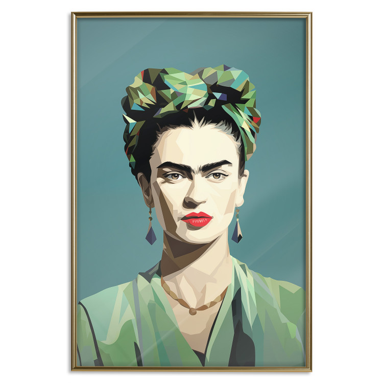 Poster Green Frida - Geometric and Minimalist Portrait of a Woman 152193 additionalImage 19