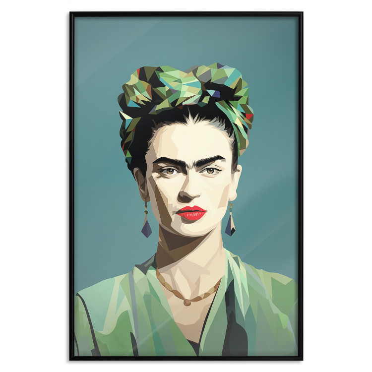 Poster Green Frida - Geometric and Minimalist Portrait of a Woman 152193 additionalImage 16