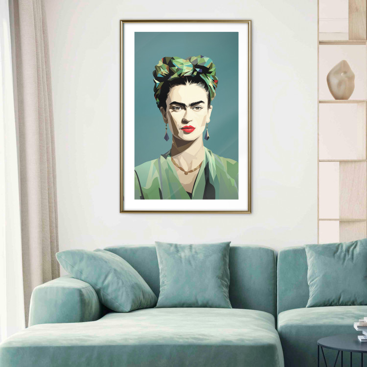 Poster Green Frida - Geometric and Minimalist Portrait of a Woman 152193 additionalImage 14