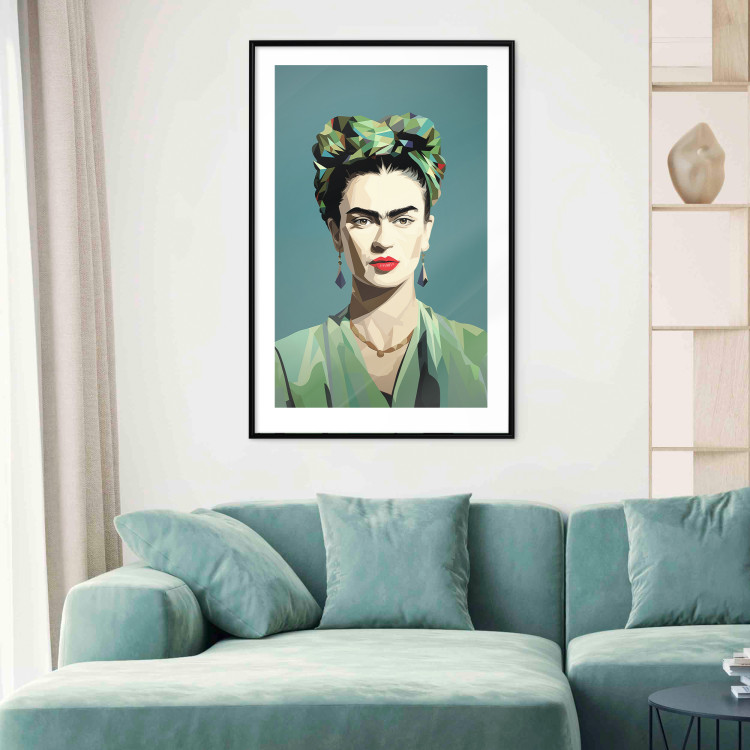 Poster Green Frida - Geometric and Minimalist Portrait of a Woman 152193 additionalImage 11