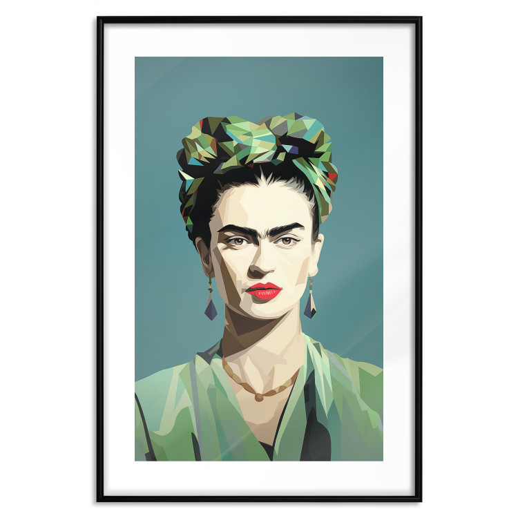 Poster Green Frida - Geometric and Minimalist Portrait of a Woman 152193 additionalImage 18
