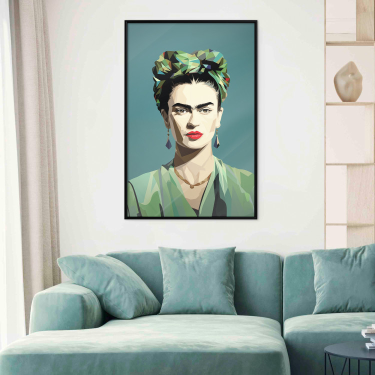 Poster Green Frida - Geometric and Minimalist Portrait of a Woman 152193 additionalImage 12