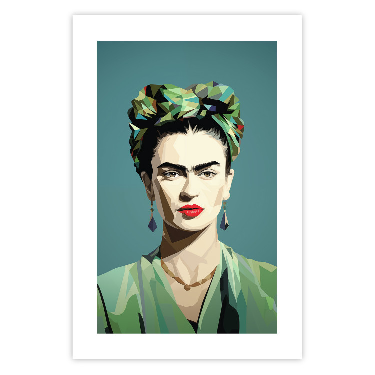 Poster Green Frida - Geometric and Minimalist Portrait of a Woman 152193 additionalImage 15