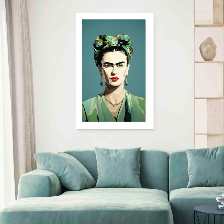 Poster Green Frida - Geometric and Minimalist Portrait of a Woman 152193 additionalImage 10