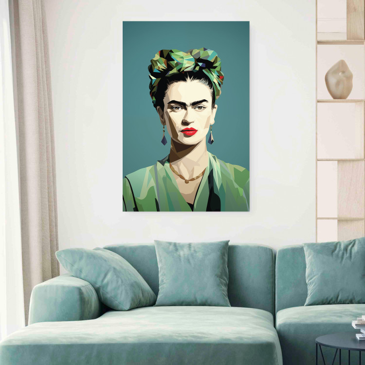 Poster Green Frida - Geometric and Minimalist Portrait of a Woman 152193 additionalImage 9