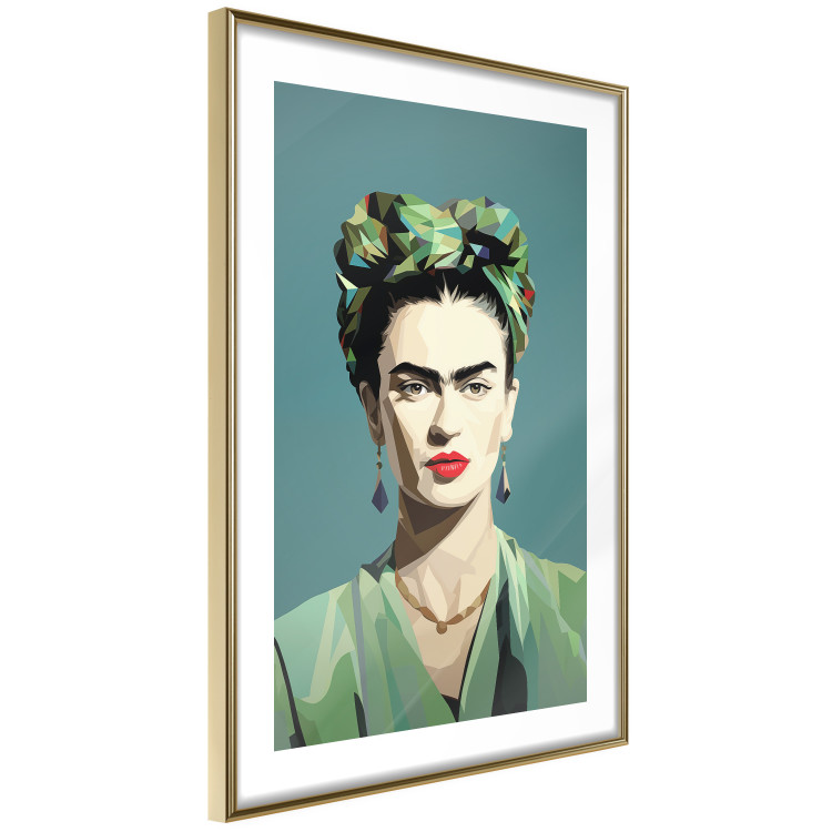 Poster Green Frida - Geometric and Minimalist Portrait of a Woman 152193 additionalImage 7