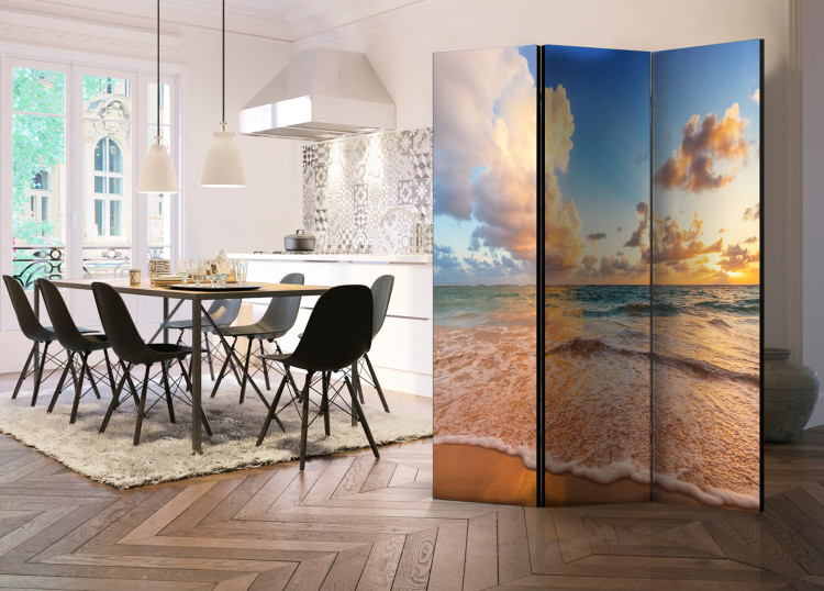 Folding Screen Morning by the Sea - sunrise landscape against the backdrop of the sea and waves 95393 additionalImage 2