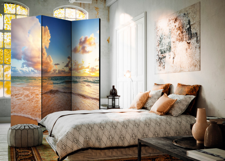 Folding Screen Morning by the Sea - sunrise landscape against the backdrop of the sea and waves 95393 additionalImage 4