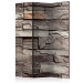 Room Divider Screen Wall of Silence - architectural brown texture of stone bricks 95493
