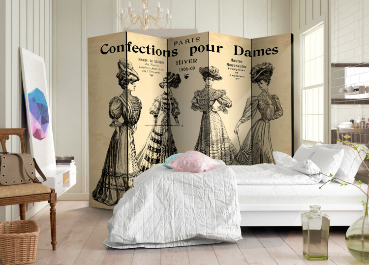 Room Separator Confections for Ladies II - silhouettes and French captions in retro style 95593 additionalImage 4