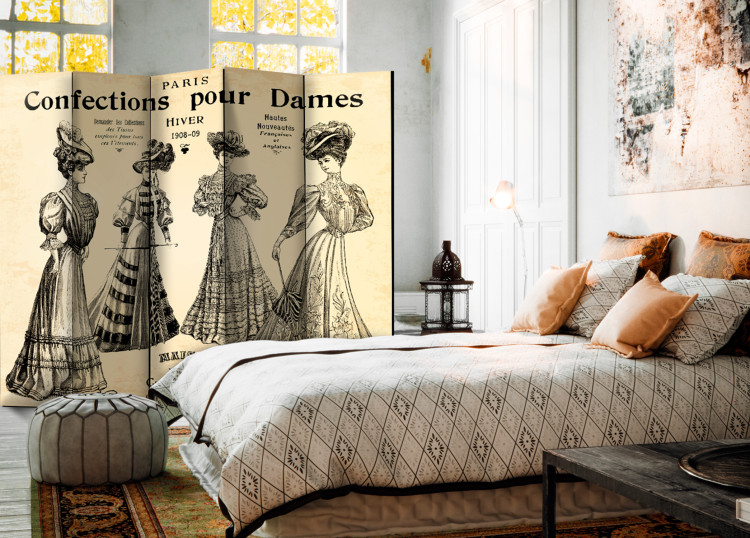 Room Separator Confections for Ladies II - silhouettes and French captions in retro style 95593 additionalImage 2