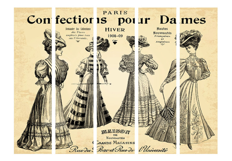 Room Separator Confections for Ladies II - silhouettes and French captions in retro style 95593 additionalImage 3