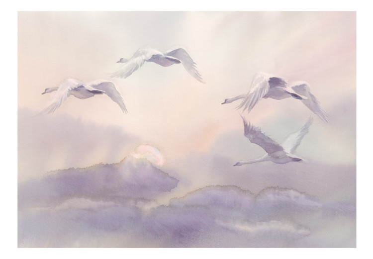 Wall Mural Flying Swans 97993 additionalImage 1