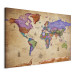 Canvas Colorful Journeys (1-part) Wide - World Map in English 107204 additionalThumb 2