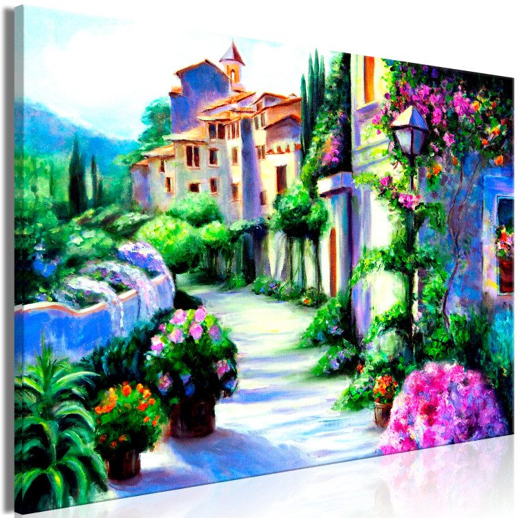 Canvas Art Print Floral Street (1-part) Wide - Plant Architecture of Italy 108204 additionalImage 2
