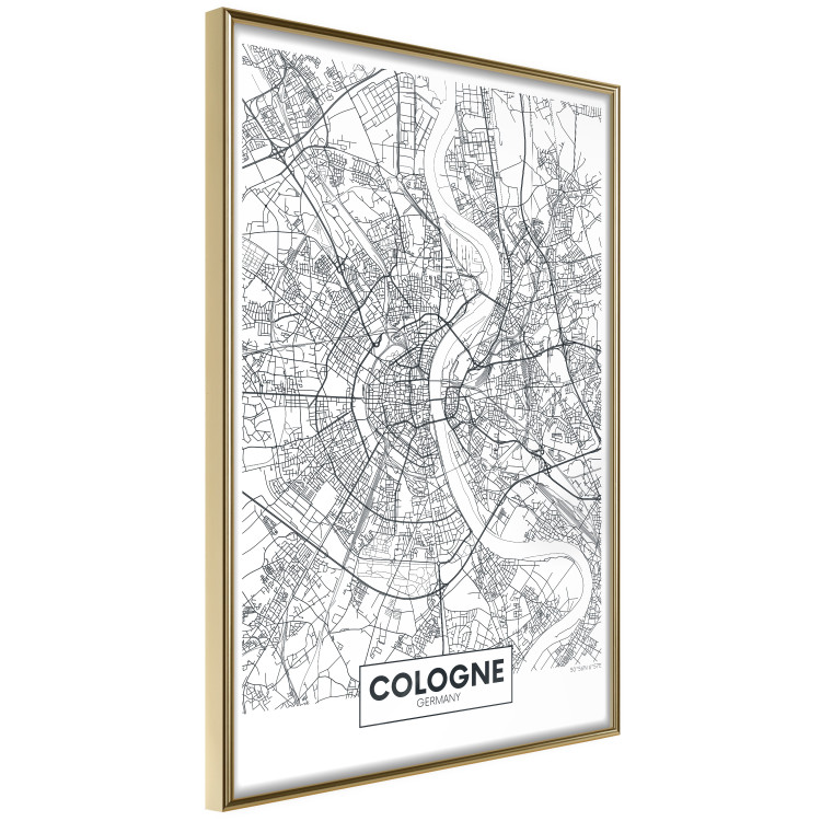 Poster Cologne Map - black and white map of the German city on a light background 114404 additionalImage 12