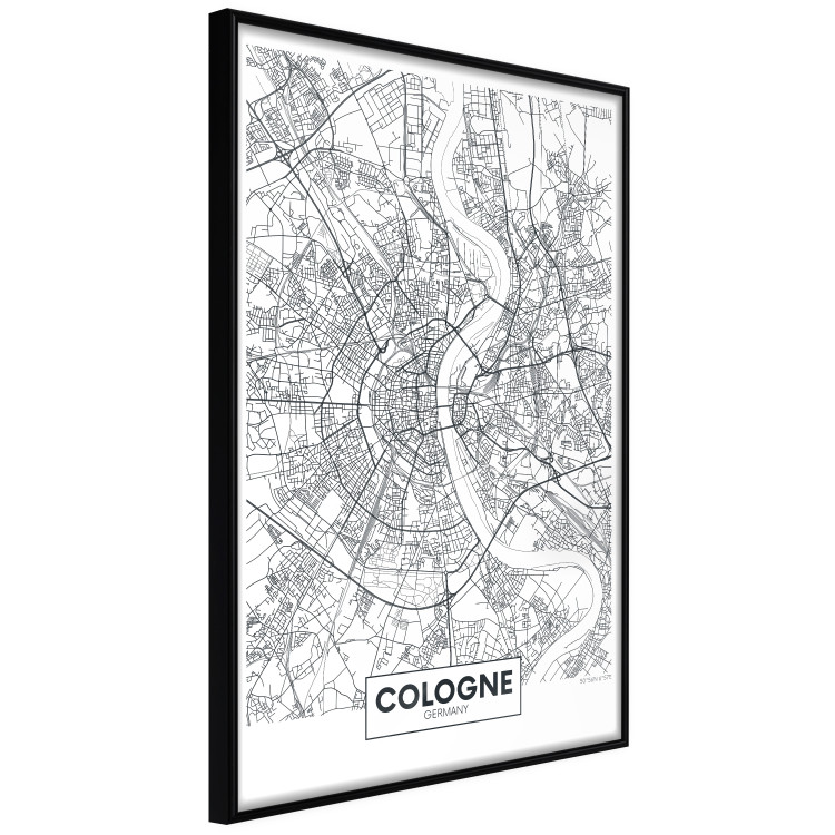 Poster Cologne Map - black and white map of the German city on a light background 114404 additionalImage 10