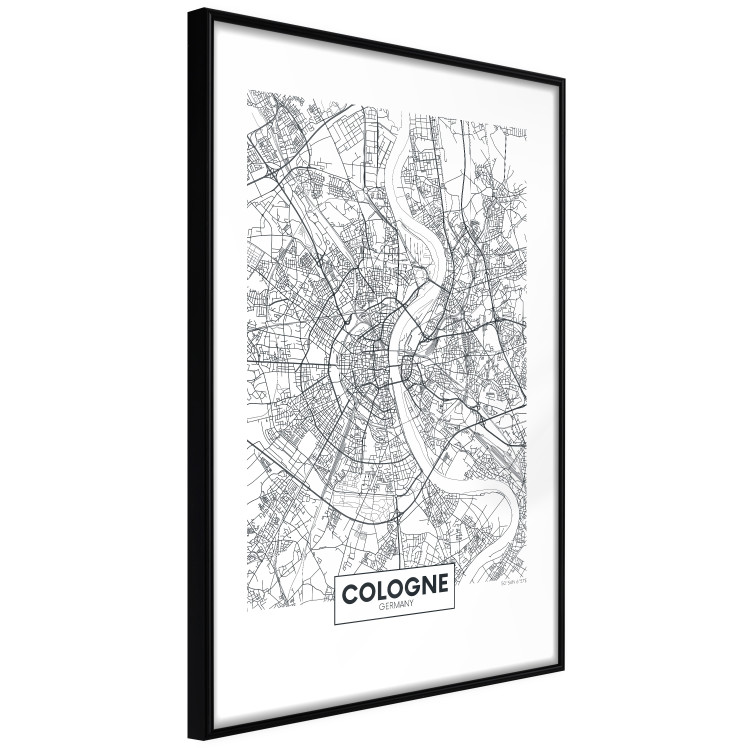 Poster Cologne Map - black and white map of the German city on a light background 114404 additionalImage 13