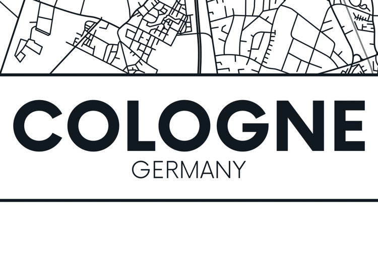 Poster Cologne Map - black and white map of the German city on a light background 114404 additionalImage 9