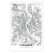 Poster Cologne Map - black and white map of the German city on a light background 114404