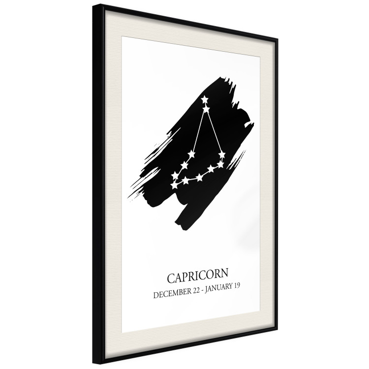 Wall Poster Zodiac signs: Capricorn - black and white star constellation and texts 114804 additionalImage 3