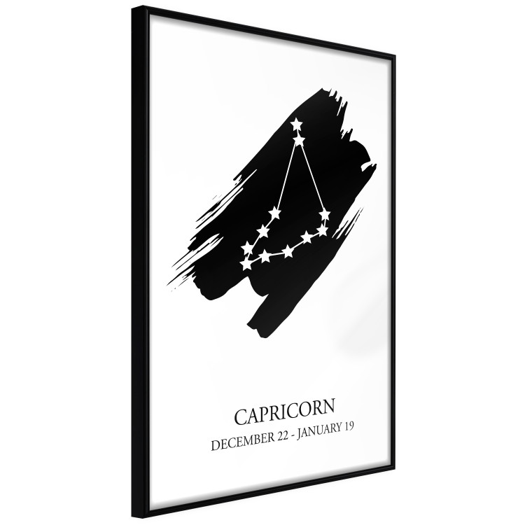 Wall Poster Zodiac signs: Capricorn - black and white star constellation and texts 114804 additionalImage 10